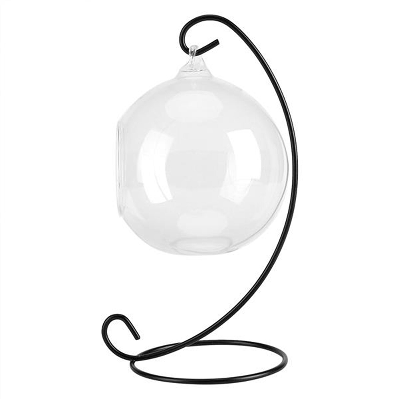 Hanging Glass Terrarium Clear Large Glass Vase With 23cm Metal Display Stand Ocean Scene For Air Plants Succulent Planters Home: Default Title