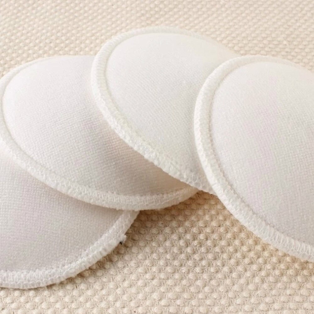 4 Pcs White Bamboo Breast Pad Nursing Pads For Mum Washable Waterproof Feeding Pad Bamboo Reusable Breast Pads