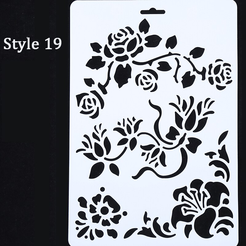 10Pcs Drawing Painting Stencils Scale Template Set 8.3 X 11.7 inch, Plastic Shape Scrapbook Stencils Graphics Stencils for Child: Style 19