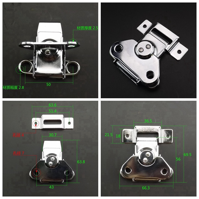 Butterfly Lock Buckle Metal Nose Lock Air Tool Wooden Box Rotating Locks Hardware Kit Accessories