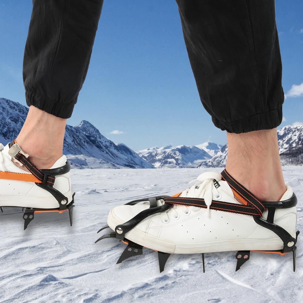 Pince à glace 12 dents Crampons d'escalade antidérapants Crampons couvre-chaussures en acier Crampons de glace Crampons de neige d'hiver chaussures de démarrage