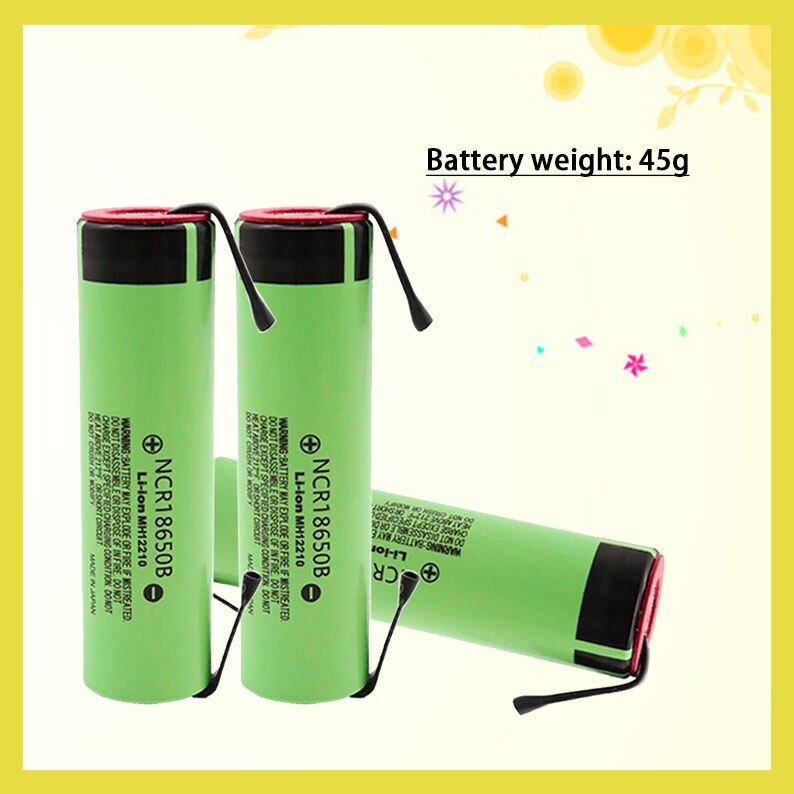 100% original NCR18650B 3.7V 3400mAh 18650 rechargeable lithium battery 18650 battery + DIY nickel sheet