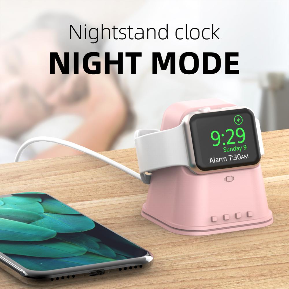 Siliconen Opladen Dock Voor Apple Horloge 38Mm 42Mm 42Mm 44Mm Lading Kabel Management Voor Iwatch Serie 6 5 4 3 2 1 Se Horloge Houder
