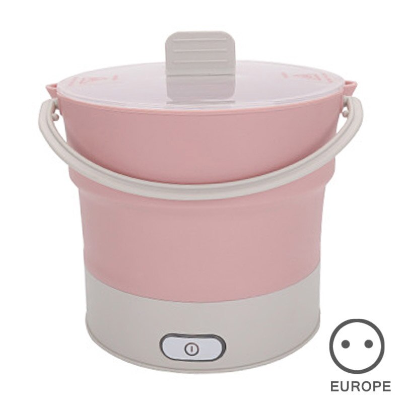 Waterkoker 0.8L Opvouwbare Elektrische Koekenpan Siliconen Multifunctionele Pot Reizen Hotel Kantoor Familie TI99: pink EU