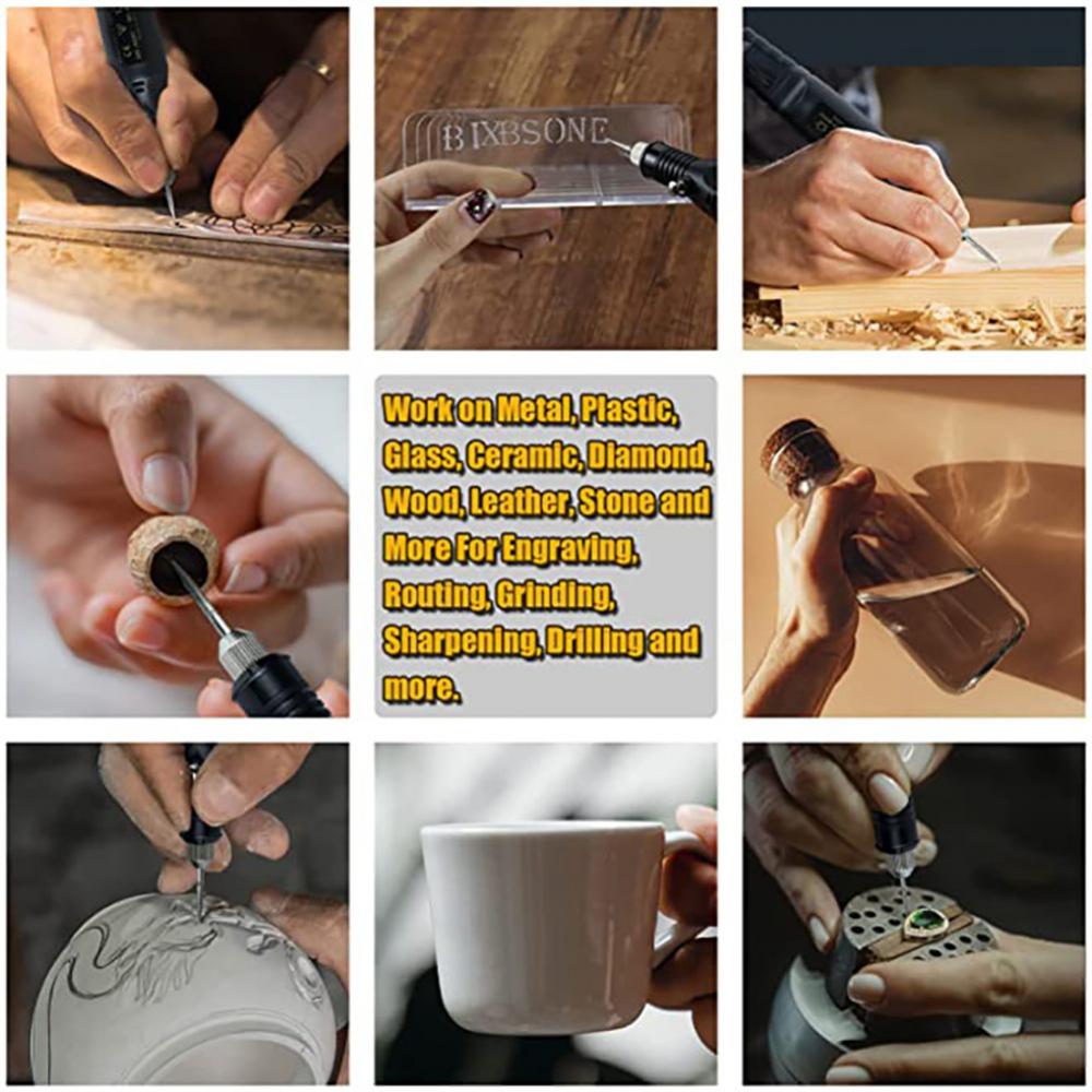 108Pcs Engraving Tool Kit Grinder Electric Corded Micro Engraver Etching Pen DIY Rotary Tool Ceramic Metal Plastic With Scriber