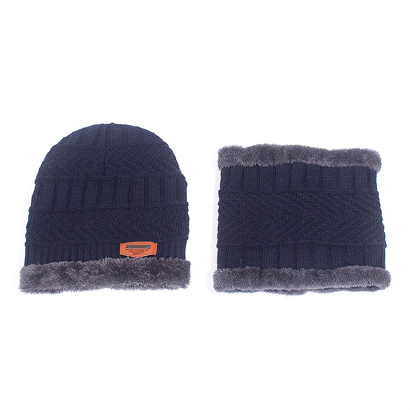 Conjunto de gorro y bufanda para hombre y mujer, gorros tejidos de felpa cálida, de Color puro, para otoño e invierno, Unisex