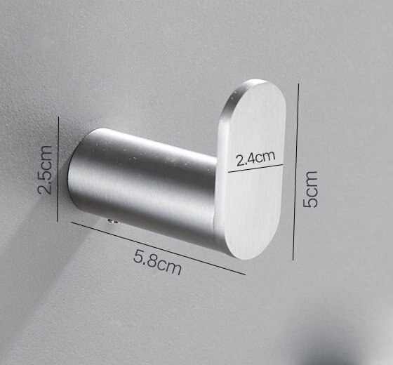 304 Brushed Stainless Steel Single Robe Hook Wall Mounted Towel Hook Clothes Hook Bathroom Hardware: L style