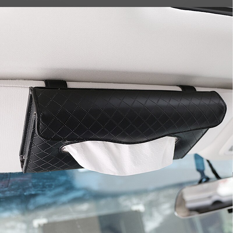 Voertuig Zonneklep Type Auto Tissue Box Servet Tissue Holder Fiber Lederen Luxe Auto Accessoires Rood Voor Meisjes