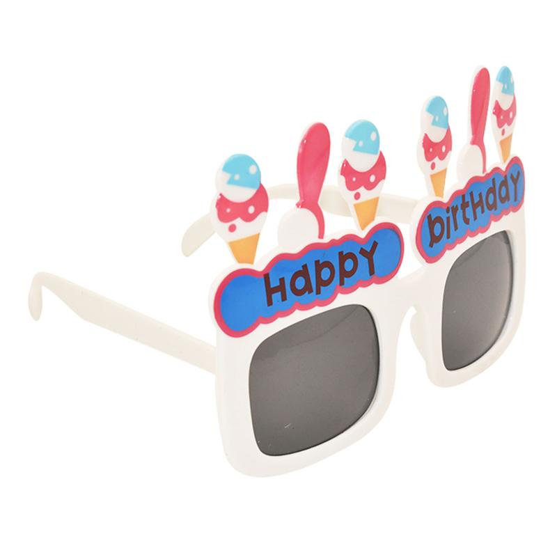 Gafas de sol con de cono de helado, gafas de sol de con estampado de letras, accesorios de foto creativos, gafas de ojos, decoración divertida para de cumpleaños: Default Title