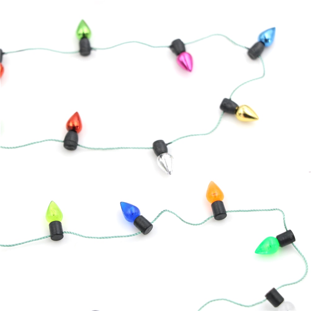 1m Fijne Poppenhuis Miniatuur EEN String van multi-gekleurde plastic kerstverlichting Mini Meubels Accessoires