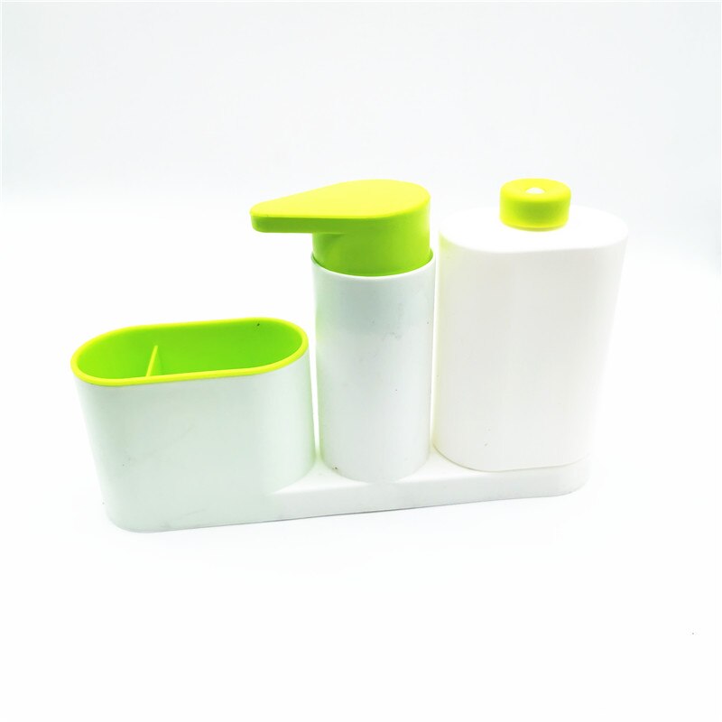 Accessoires de cuisine, boîte de rangement de brosse en éponge, outils de cuisine distributeur de savon liquide, accessoires de cuisine, Gadgets de cuisine: 3 Grids Green