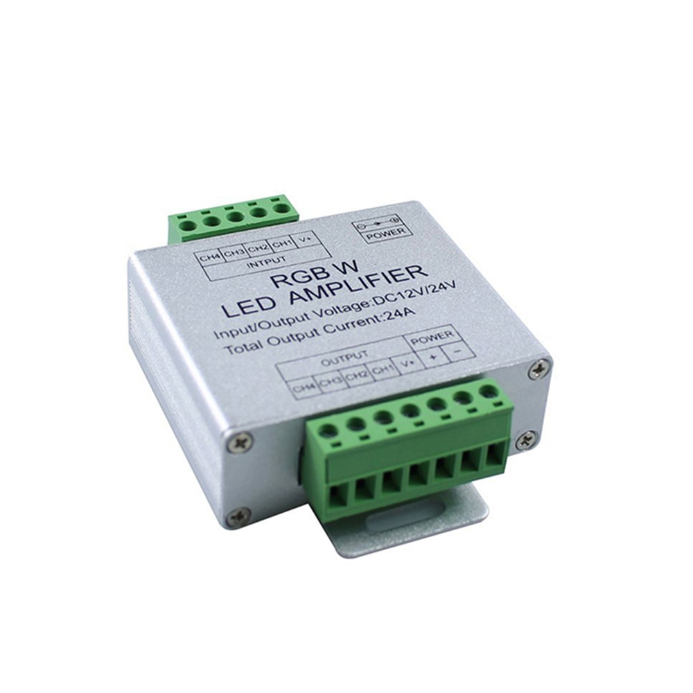 Rgb Rgbw Versterker 24A Data Signaal Repeater 4CH Kanalen Circuit Aluminium Shell Voor Rgbww Led Verlichting Strip 12V 24V