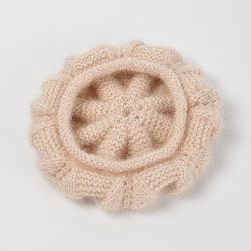 Autumn and Winter Women's Hat Knitted Warm Beret Love Pattern Painter Barette Hat Winter Hat