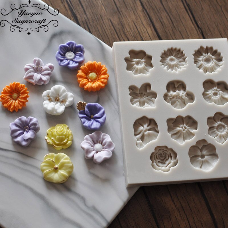 Sugarcraft pasta stempel bryllup smuk præget dejlig blomst silikone fondant kage dekorationsværktøj chokolade gumpaste form