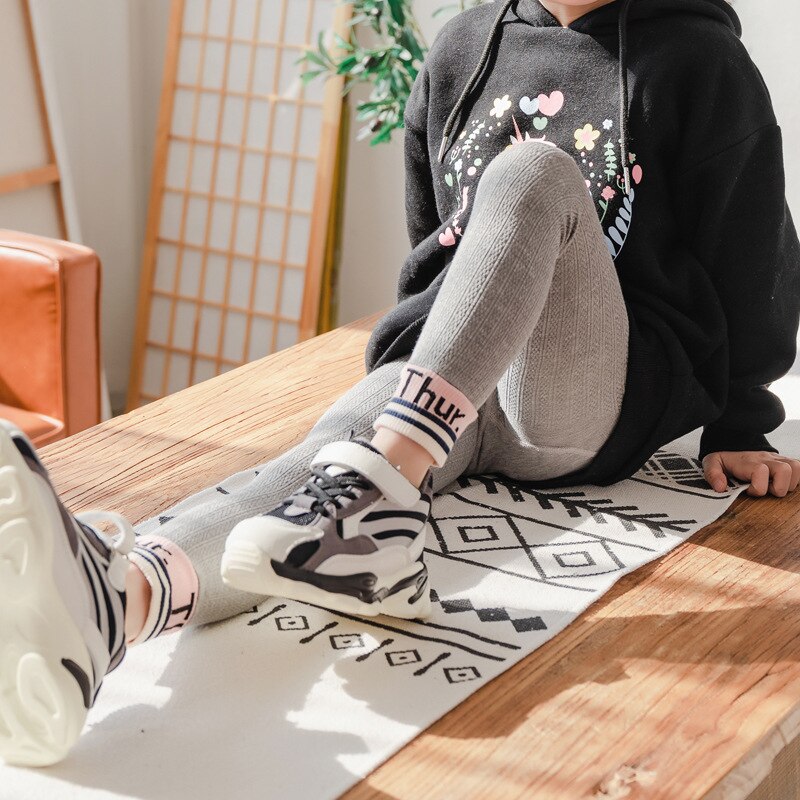 Lente Herfst Meisjes Slim Leggings Skinny Katoen Elastische Broek Leggings Voor Meisjes Kinderen Kinderen Broek: Grijs / M(2-4T)