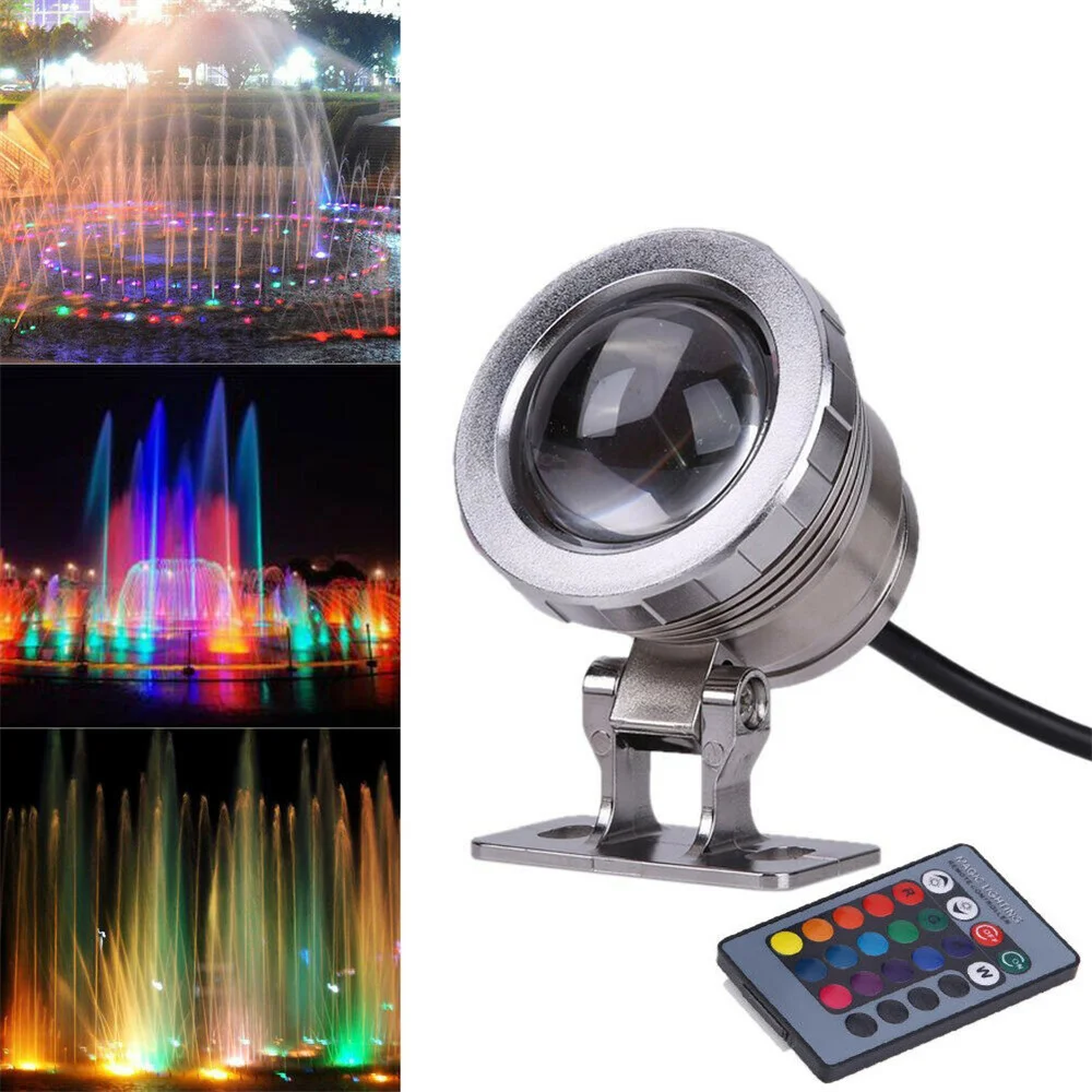 RGB LED onderwaterlicht dompelpompen lampen met afstandsbediening IP68 waterdicht voor zwembad aquarium vijver spray fontein festival Snelle levering 4-6 dag aankomst