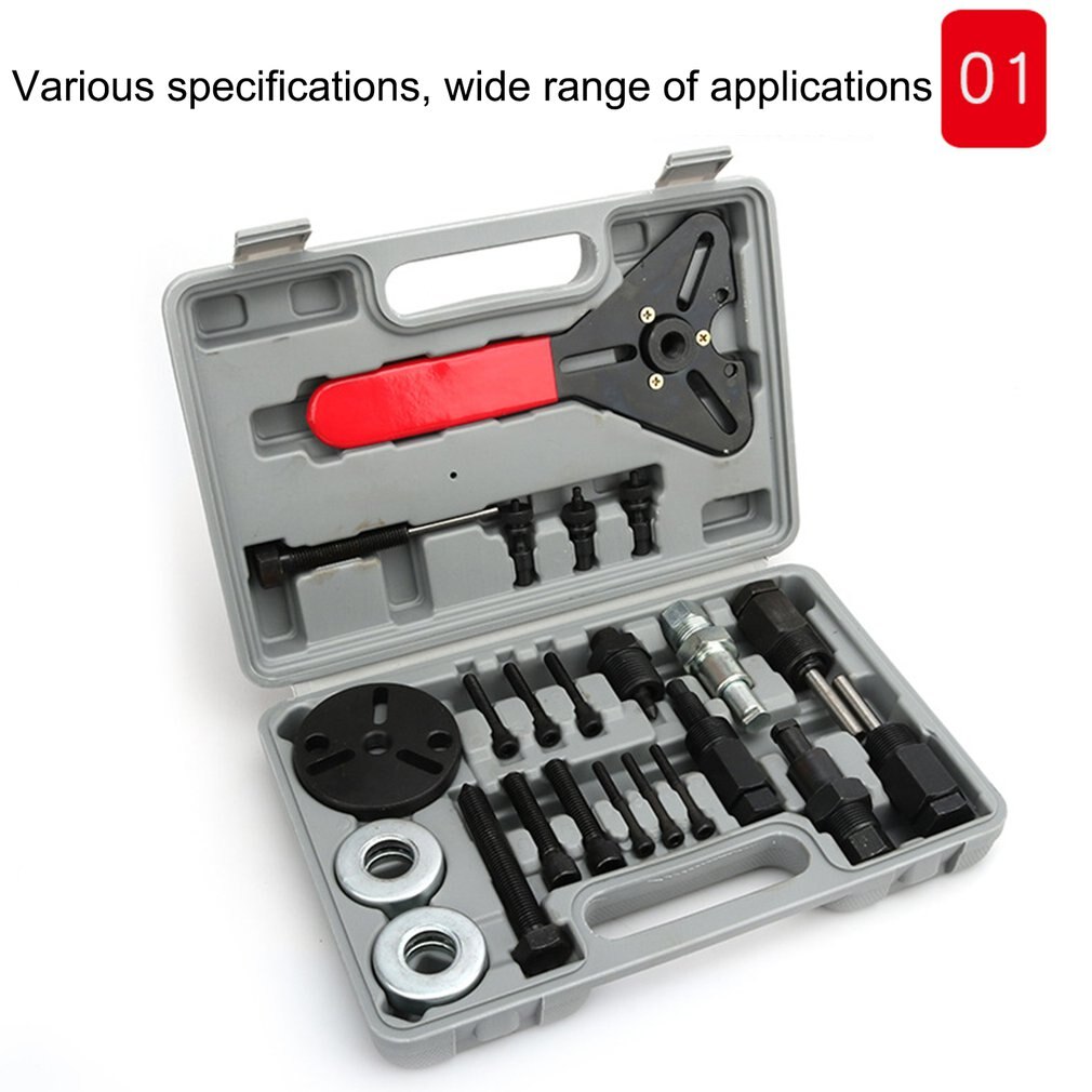 23pcs/set Compressor Clutch Hub Puller Remover Installer Tool Kit Auto Air Conditioning Repair Tool Color Random