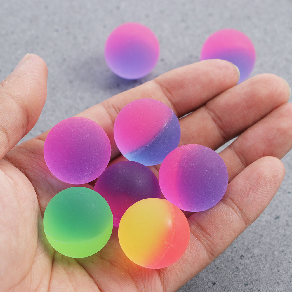 6Pcs 3cm Two-color Outdoor Bouncy Ball Kids Party Supplies Birthday Pinata Filler Christmas Carnival Party Reward Toy