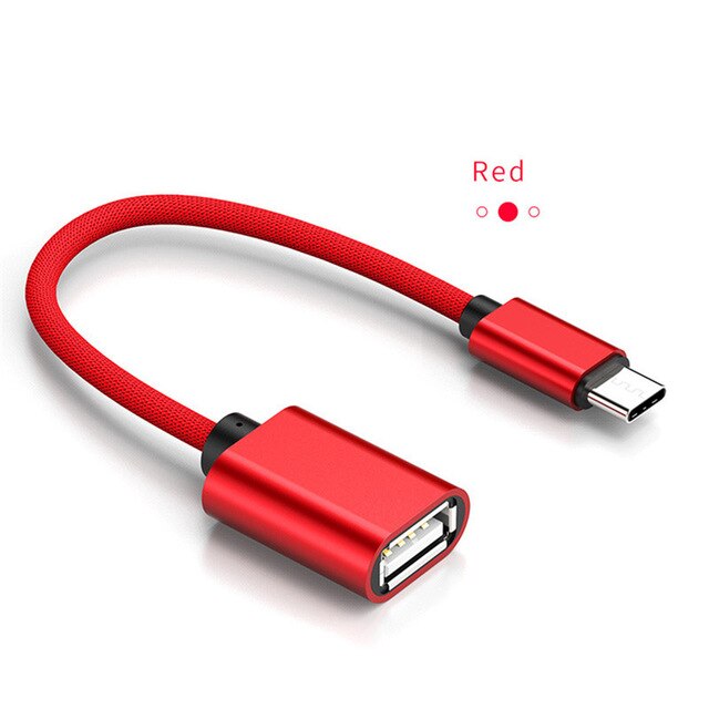 OTG Adapter Micro USB Cables OTG USB Cable Micro USB To USB for Samsung LG Sony Xiaomi Android Phone for Flash Drive: type c to usb red