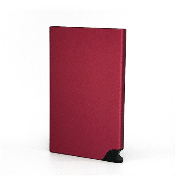 BISI GORO Thin ID HoldersMetal Box Card Wallet for Men and Women RFID Blocking Business Card Holder: Red CZ050