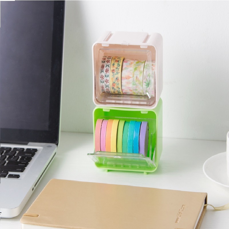 1 pc japanska pappersvaror maskeringstejp box washi tejp förvaringsorganisator skrivbords tejphållare gör-det-själv-verktyg kontorsmaterial