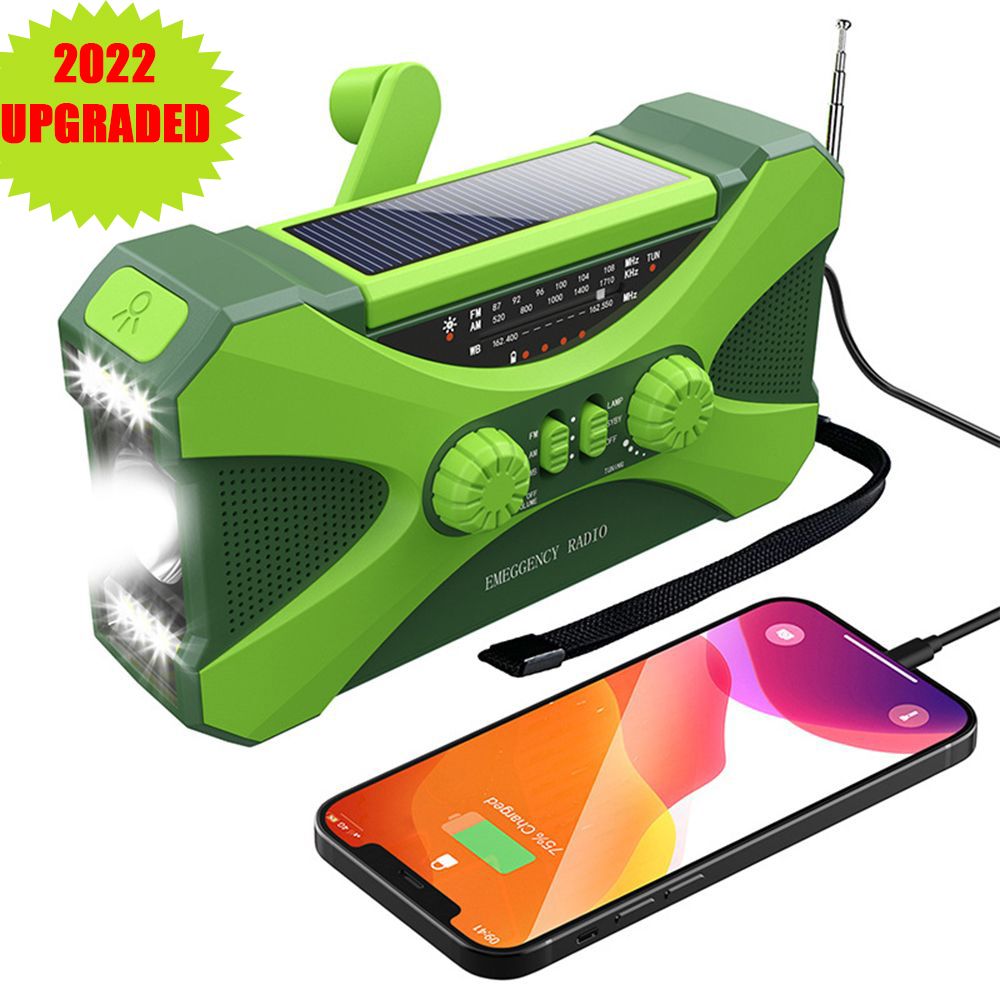 Multifunctionele Radio Hand Crank Solar Crank Dynamo Powered Am Fm Noaa Weather Radio Met 10000Mah Power Bank Voor Mobiele telefoon