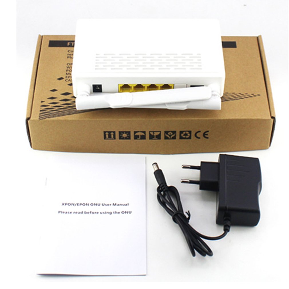 Vier-Poort Epon Onu Terminal Met 1G3F + Wifi + Potten Telefoon Poort Toepassing Op Ftth-Modus Mini Fiber optic Modem Router Firmware Eu Plus