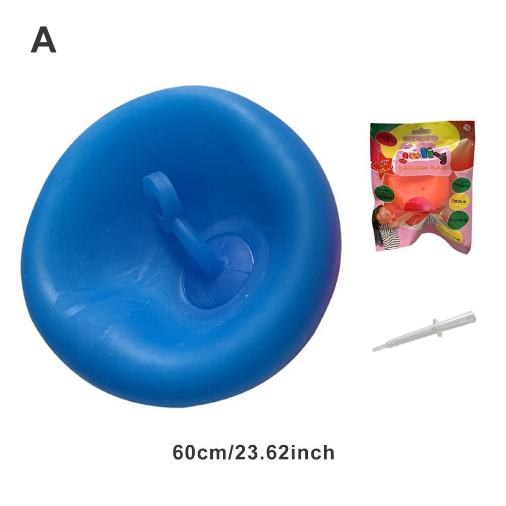 Juguetes inflables de burbujas globo transparente para actividades al aire libre de los niños TPR globo que sopla accesorios de la piscina: Blue 60cm