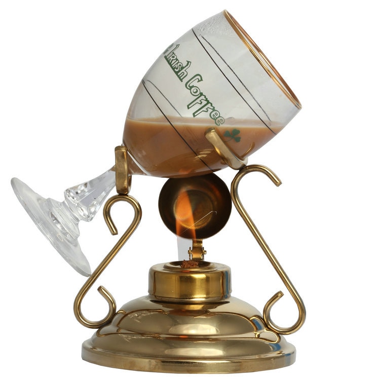 Premium irsk kaffekop metal kaffekopholder med høj temperatur resistent hærdet bægergrill med alkohollampe