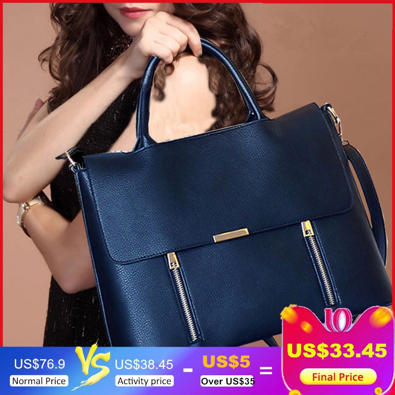 Mallette en Cuir Femme affaires sacs de bureau pour femmes sac de travail 13.3 "pochette d'ordinateur Bolso Trabajo Mujer Cartable Cuir Femme