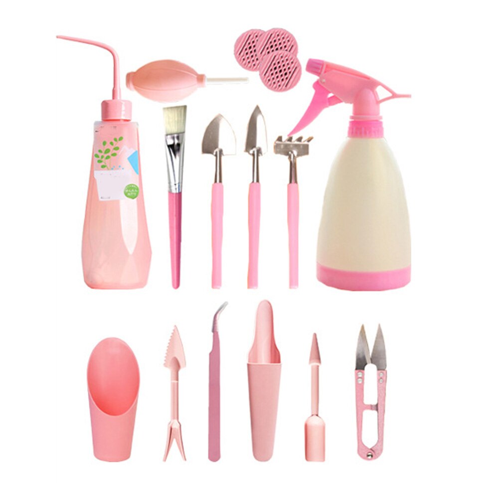 5/7/10/14 Pcs Succulent Transplanting Garden Planting Hand Tools Set Garden Tools MSU88: Pink 14PCS