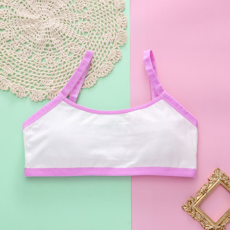 3Pcs Cotton Young Girls Training Bra 10-15T Children Bras Condole Belt Vest Kids Bra Camisole for Child Sports Bra