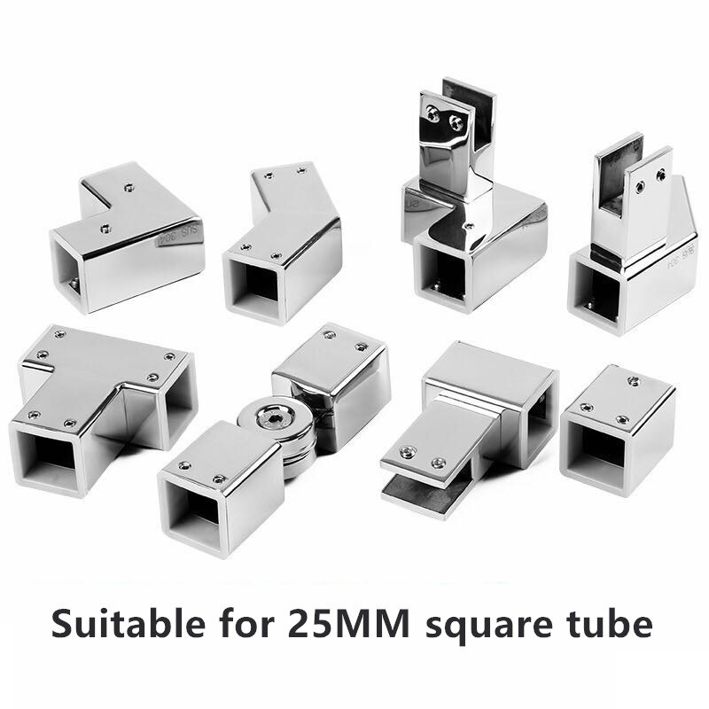 25mm fyrkantigt rör rostfritt stål anslutande hängande klämma t-formad tee 90 135 graders rakt hörn universal fläns säte