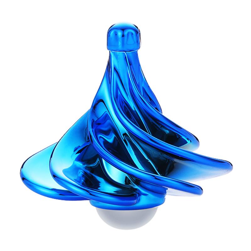 Giroscopio neumático 3D, juguete de aleación multicolor, viento que sopla, artefacto giratorio de descompresión superior, herramientas de alivio de presión: Azul oscuro