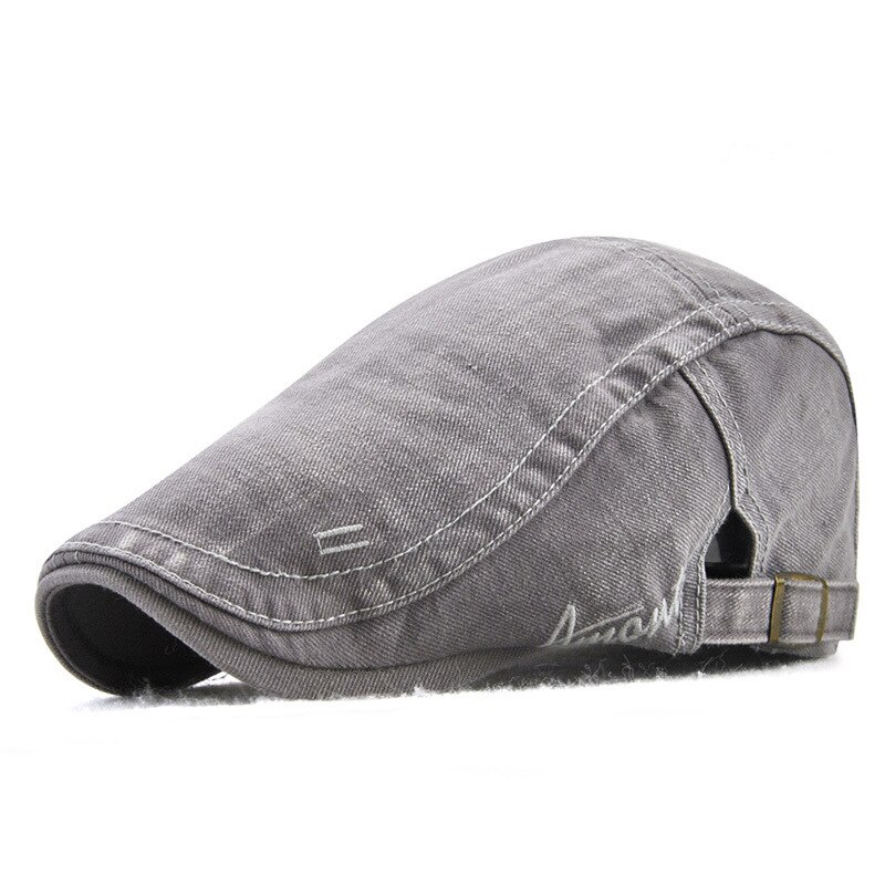 MEDYLA, gorro para hombre, sombreros boinas estilo británico occidental, letras bordadas, boina retro clásica de lavado simple de