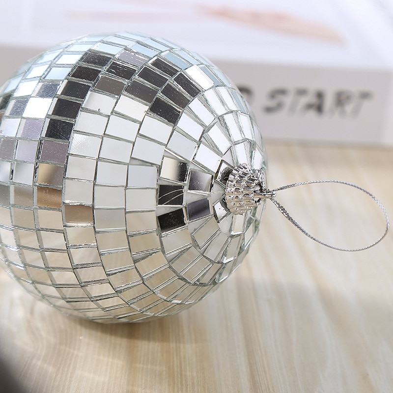 Reflective Glass Rotating Ball Reflection Glass Ball Light Mirror Disco DJ Mirror for Christmas Party Decoration