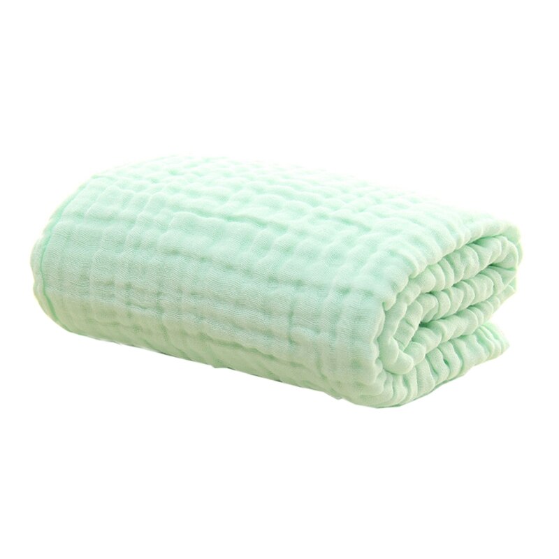 Manta de algodón de 6 capas para recibir al bebé, manta envolvente para niños, colcha para dormir, manta de muselina para bebé: Verde