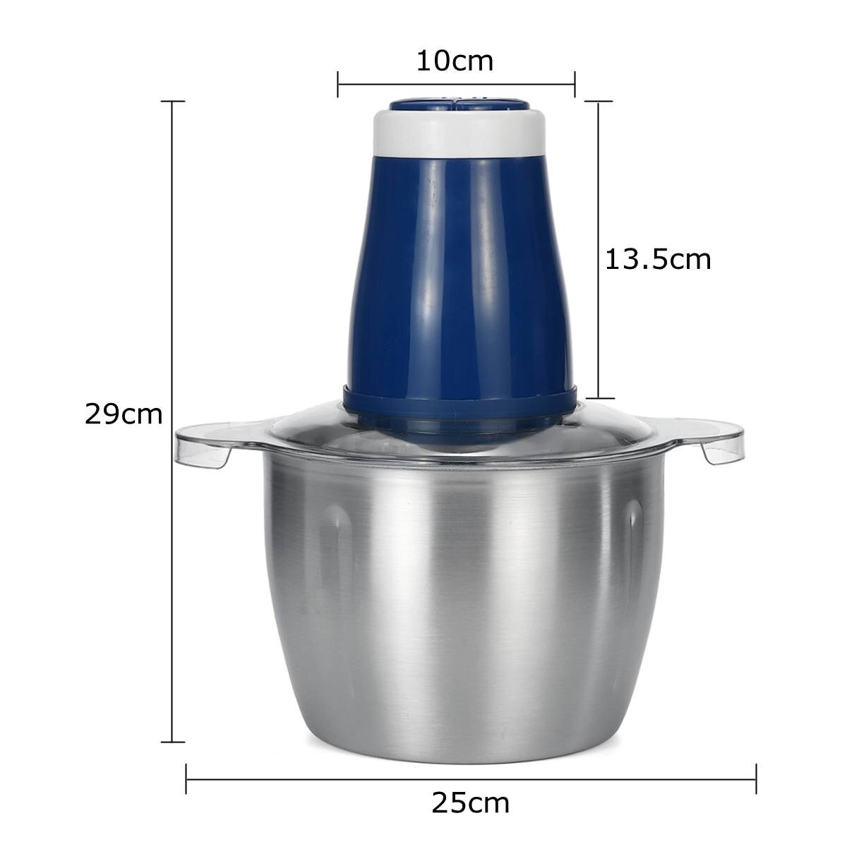 TWO SPEED 220V Stainless Steel Meat Grinder 3L Stainless Steel Meat Grinder Chopper Electric Automatic Mincing Machine Blue