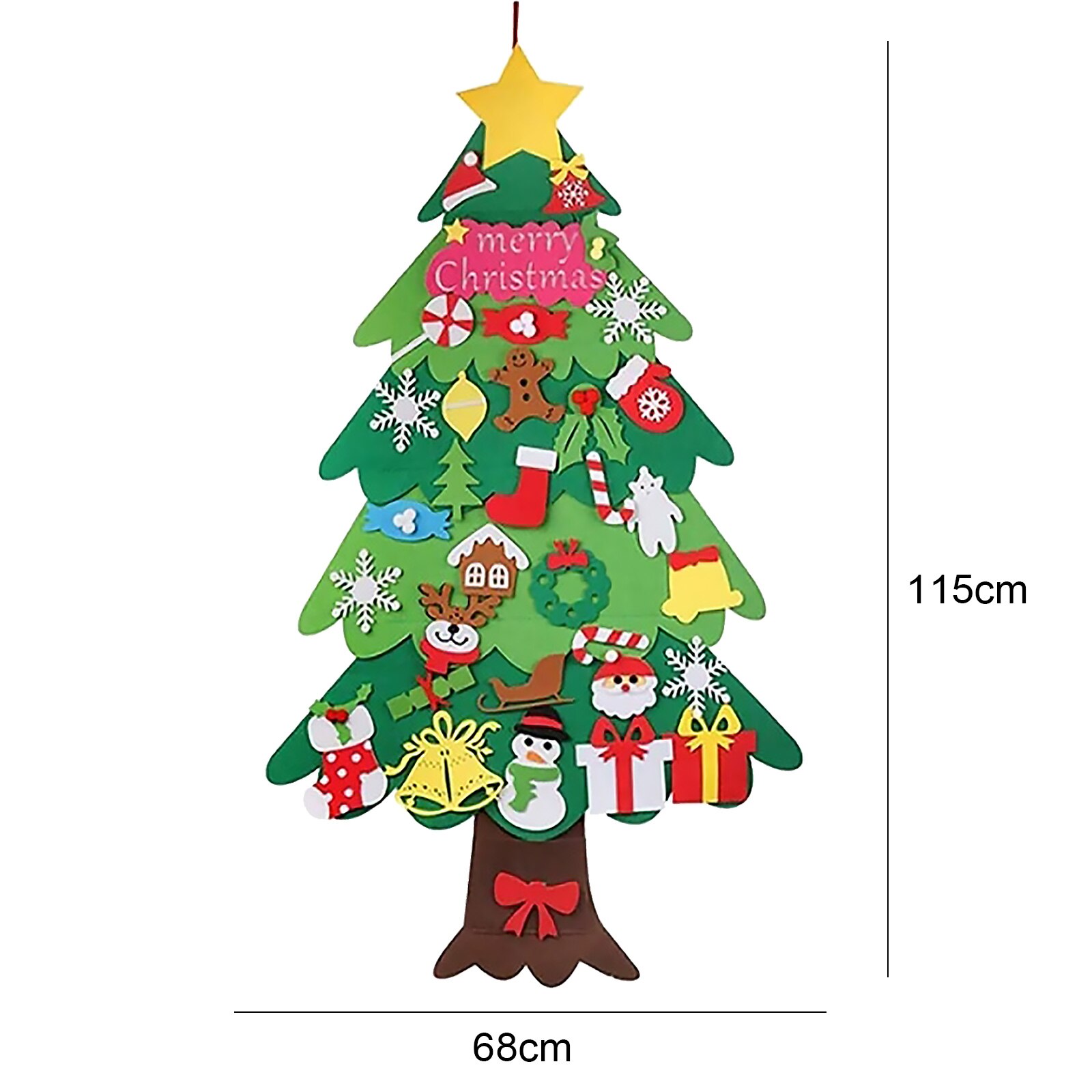 Kids DIY Felt Christmas Tree Christmas Decoration for Home Year Xstmas Decor Removable Felt Hanging Ornaments: 1