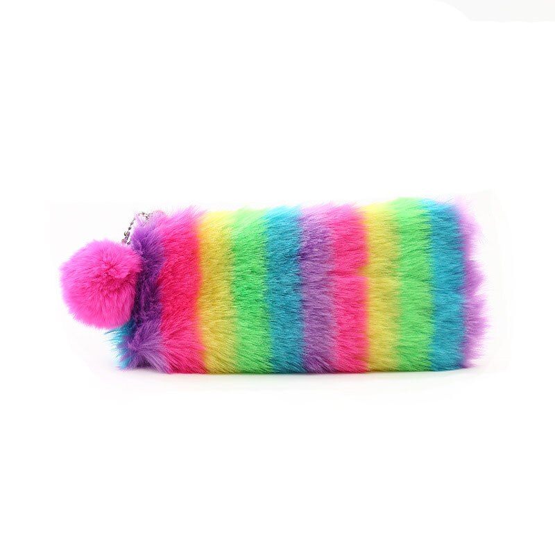 VOGVIGO Plush Rainbow Day Clutches Pencil Case for Students Mobile Pen Bags Stationery Pouch Box School Handbags Supplies: 2