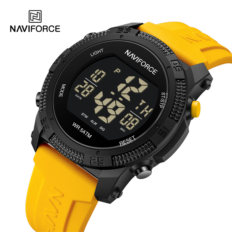 NAVIFORCE Brand Original Men Watch Water Resistant Personality Wristwatches Luxury Silicone Strap Electronic Clock