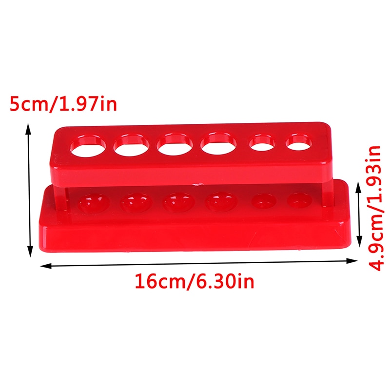 6 gaten houder standaard laboratorium reageerbuis standaard plank laboratorium schoolbenodigdheden rode plastic reageerbuis rek ondersteuning buret