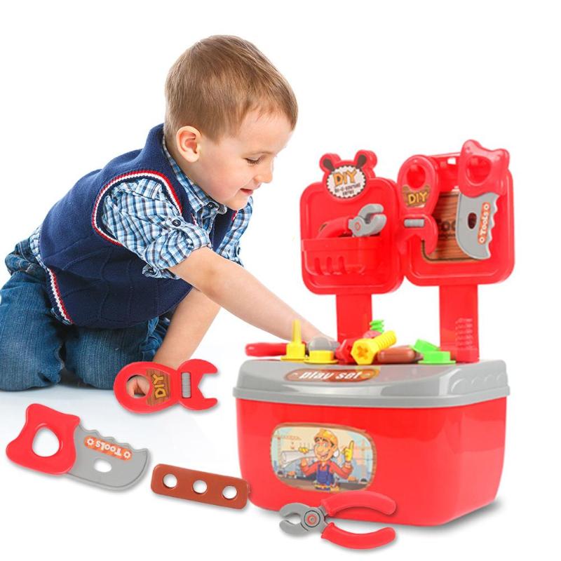 22pcs Children Simulation Repair Tool Box Portable House Play Puzzle Toy Bright Color DIY Pretented Toys Accessories