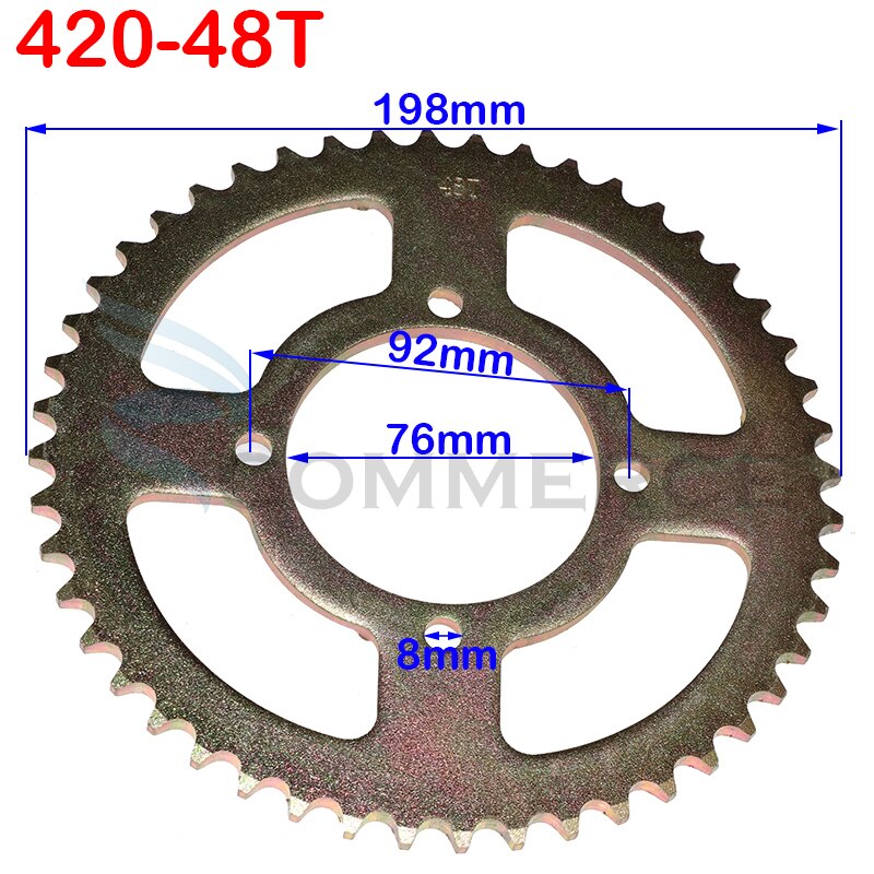 420/428 Chains 35T/37T/39T/41T/43T/45T/48T Motorcycle Chain Sprockets Rear Back Sprocket Cog For 110cc 125cc 140cc Dirt Pit Bike: 420-48T