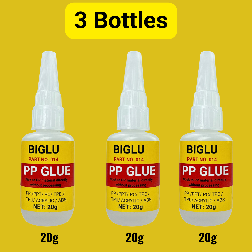 20G BIGLU PP-Kleber, sofortige Polypropylen-Kleber, direkt ohne Verarbeitung, ABS-PVC, 20 Sekunden, schnell trocknender Klebstoff: transparent