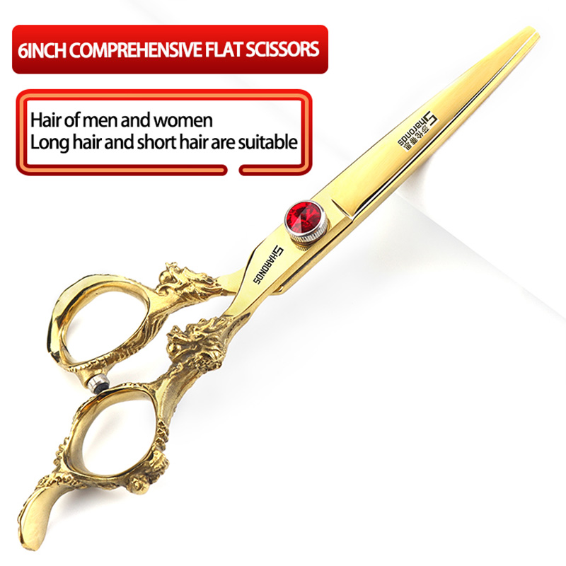6- inch echte haarschaar, exclusief voor kappers in de kapsalon, tondeuseset met platte tanden, haarknipgereedschap