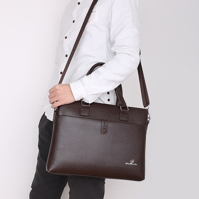 Men's Portable Computer Laptop Handbags Briefcase Large Capacity Attache Portfolio Bag Shoulder Crossbody Bag портфель мужской