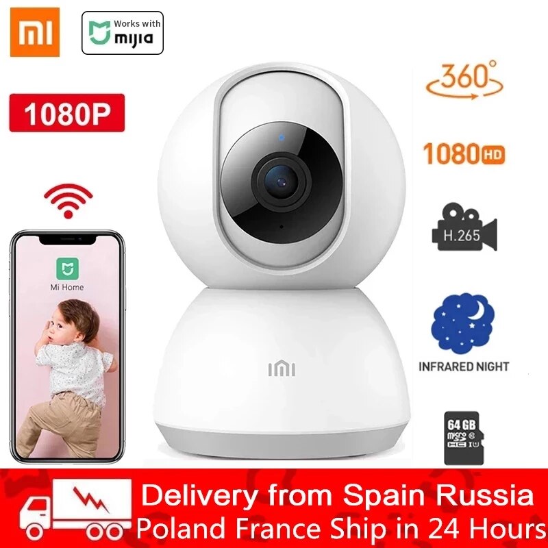 Xiaomi Mijia Mi Home Security Camera 360 ° 1080P, wireless Security device, with night Vision