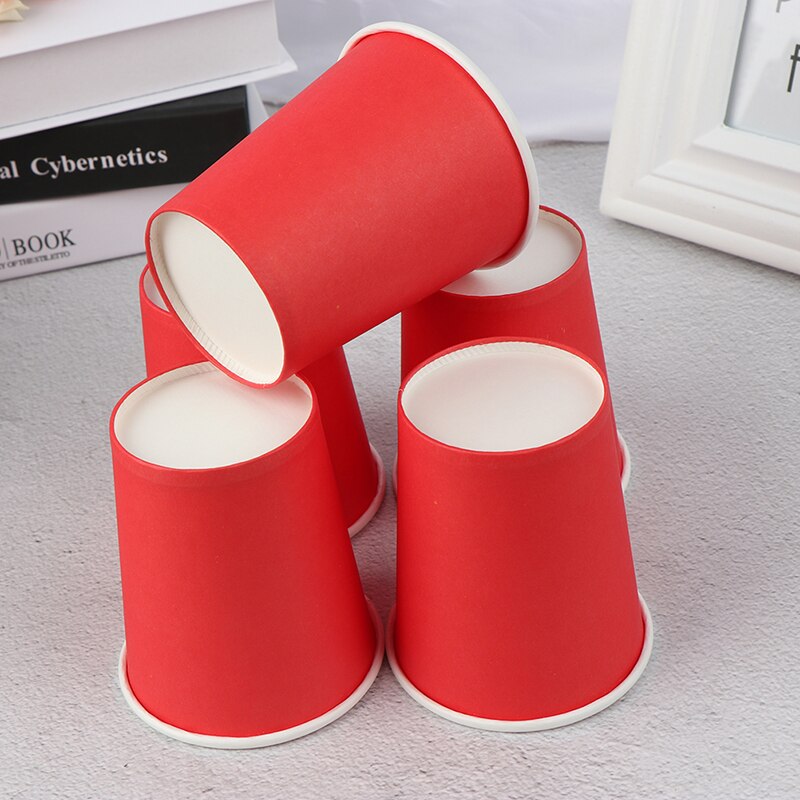 10 Stuks Pure Colour Party Wegwerp Bekers Sap Cup Diy Decoratie Baby Shower Kids Verjaardag Bruiloft Picknick Servies Supply: Rood