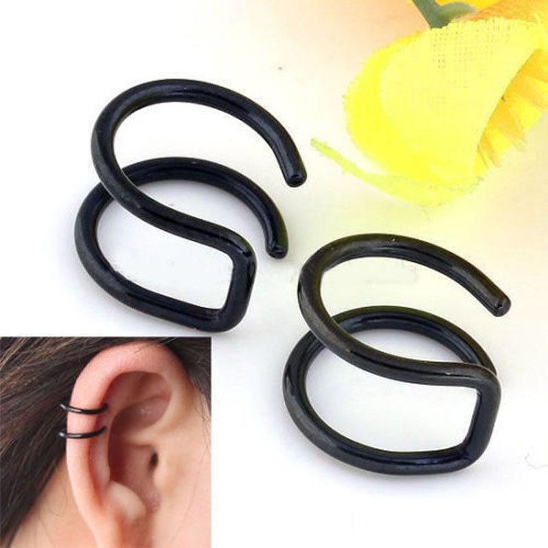 2 Pcs/set Punk Simple Ear Clip Cuff Wrap Earrings For Women Jewelry Clip-on Earrings Non-piercing Ear Cuff Eardrop